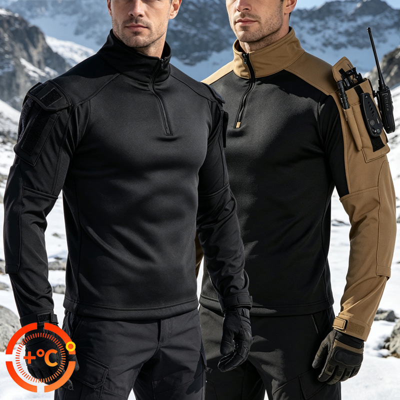Winter Clothing Hiking - Мужские зимние теплые тактические футболки из