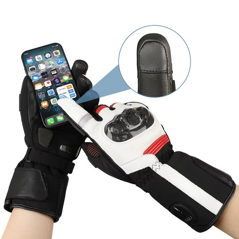 Heated Gloves Electric - Зимние мотоперчатки с сенсорным экраном, перезаряжаемые,